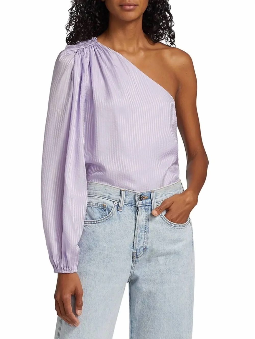 Cami NYC Lenore One Shoulder Purple Silk Blouse One Sleeve Top Womens XS - Picture 1 of 6